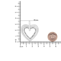 .925 Sterling Silver Prong-Set Diamond Accent Double Heart 18
