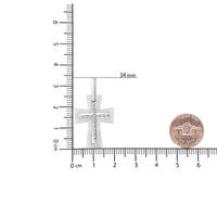 .925 Sterling Silver Prong-Set Diamond Accent Cross 18
