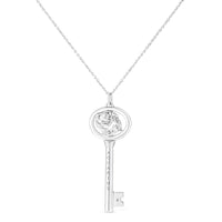 .925 Sterling Silver Diamond Accent Zodiac Key 18