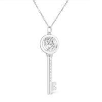 .925 Sterling Silver Diamond Accent Zodiac Key 18