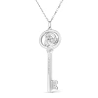 .925 Sterling Silver Diamond Accent Zodiac Key 18