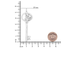 .925 Sterling Silver Diamond Accent Zodiac Key 18