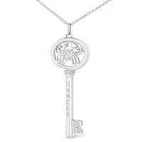.925 Sterling Silver Diamond Accent Zodiac Key 18