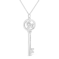 .925 Sterling Silver Diamond Accent Zodiac Key 18