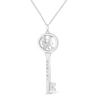 .925 Sterling Silver Diamond Accent Zodiac Key 18