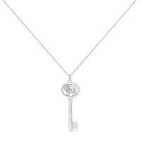 .925 Sterling Silver Diamond Accent Zodiac Key 18
