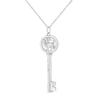 .925 Sterling Silver Diamond Accent Zodiac Key 18