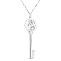 .925 Sterling Silver Diamond Accent Zodiac Key 18