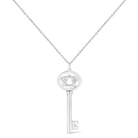 .925 Sterling Silver Diamond Accent Zodiac Key 18