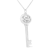 .925 Sterling Silver Diamond Accent Zodiac Key 18