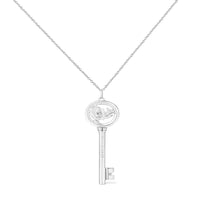 .925 Sterling Silver Diamond Accent Zodiac Key 18