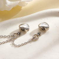 Personalized Double Heart Ashes Urn Pendant Necklace with Name Jewelry Keepsake Memorial Gift for Her