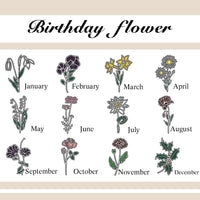 Personalized Birth Flower Birthstone Necklace with Name Necklace Jewelry Gift for Her