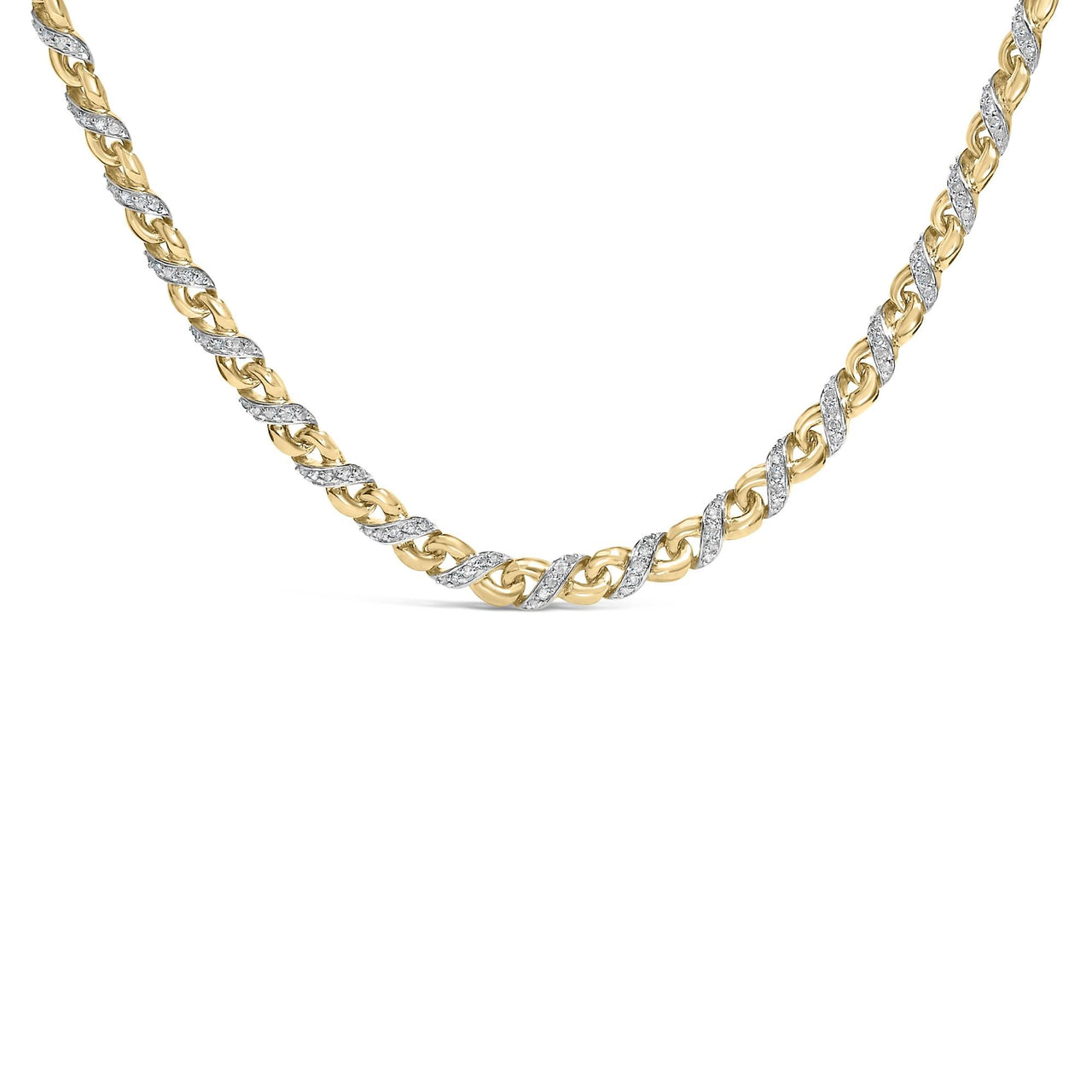 10K Yellow Gold 1 cttw Diamond Riviera Statement Pendant Necklace (J-K, I2-I3)