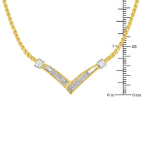 10K Yellow and White Gold 1/2 Cttw Princess Cut Diamond Channel-Set “V” Shape 18