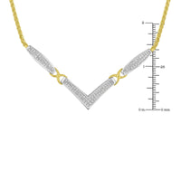 14K Yellow and White Gold 2.0 Cttw Princess Cut Diamond Flared and X-Station V Shaped 18” Franco Chain Statement Necklace (H-I Color, SI2-I1 Clarity)
