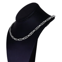 AGS Certified 14K White Gold 8 1/2 Cttw Diamond Alternating Bar and Floral Cluster Link 18