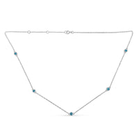Sterling Silver Treated Diamond By Yard Necklace (1/2 cttw, Blue Color, I2-I3 Clarity)