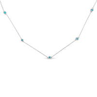 Sterling Silver Treated Diamond By Yard Necklace (1/2 cttw, Blue Color, I2-I3 Clarity)