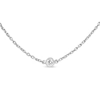 .925 Sterling Silver 1/2 Cttw Bezel Set Lab Grown Diamond 5 Station Necklace  - 18