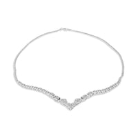 .925 Sterling Silver 1/2 cttw Prong Set Round Diamond Graduated Cluster and Heart Center 18