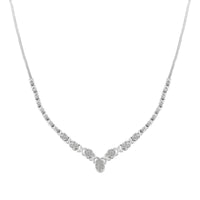 .925 Sterling Silver 1/2 cttw Prong Set Round Diamond Graduated Cluster 18
