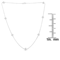 .925 Sterling Silver 1/4 Cttw Diamond Open Quatrefoil Flower Floating Station 18