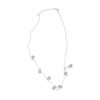 10K White Gold 3.0 Cttw Round-Cut Diamond 7 Stone Cluster Station Necklace (H-I Color, I1-I2 Clarity) - 18