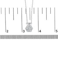 10K White Gold 3.0 Cttw Round-Cut Diamond 7 Stone Cluster Station Necklace (H-I Color, I1-I2 Clarity) - 18
