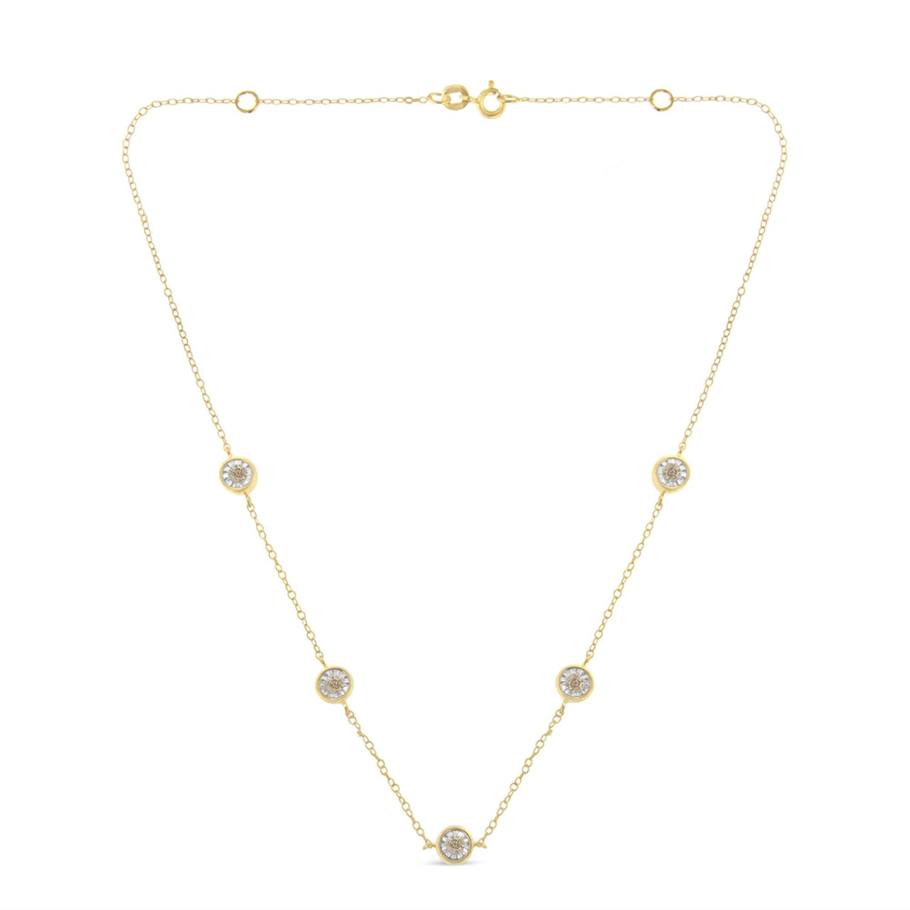 Sterling Silver Diamond Station Necklace (1/2 cttw, K-L Color, I2-I3 Clarity)