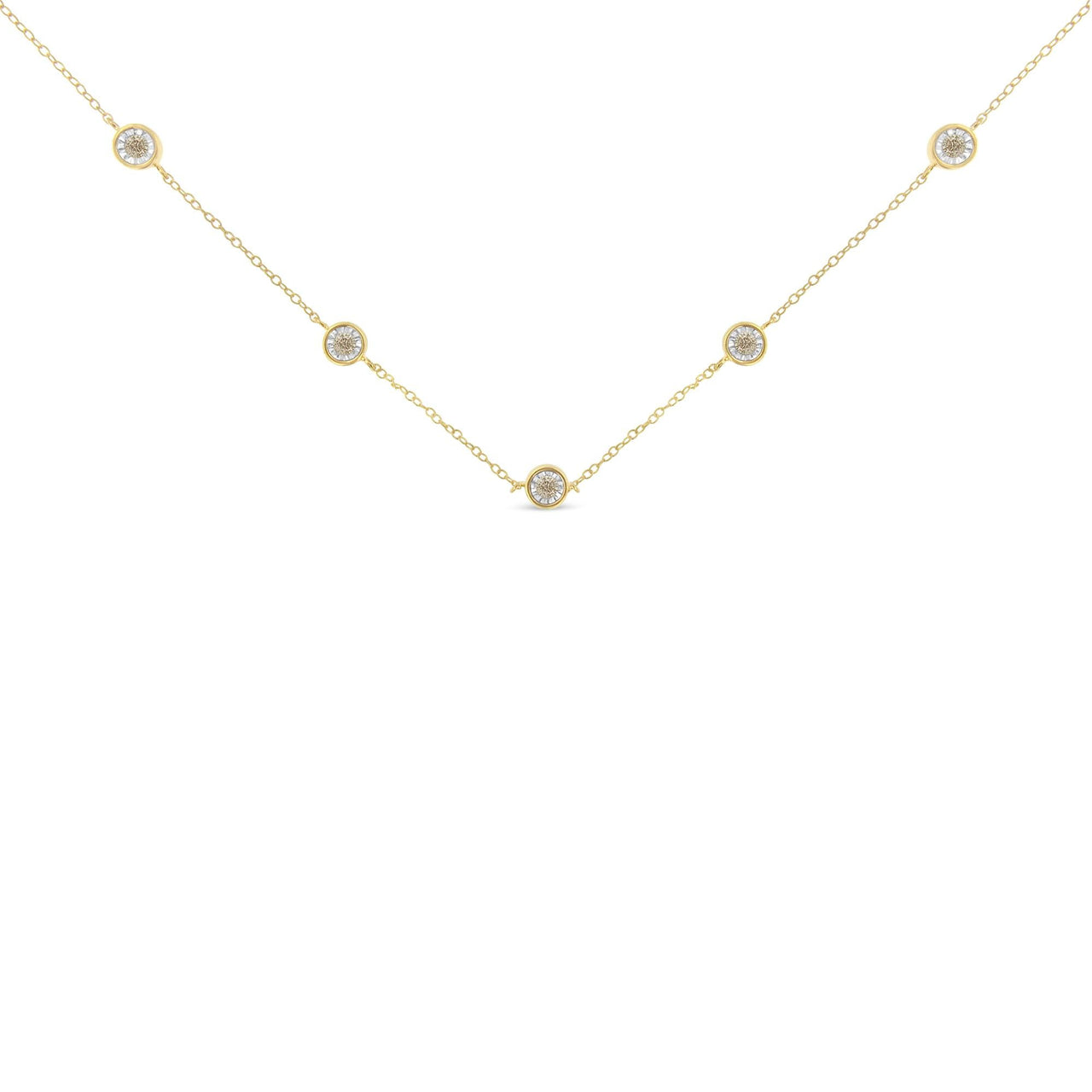 Sterling Silver Diamond Station Necklace (1/2 cttw, K-L Color, I2-I3 Clarity)