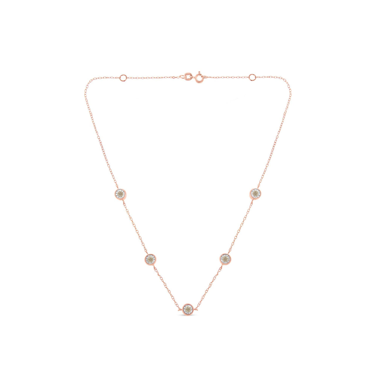 Sterling Silver Diamond Station Necklace (1/2 cttw, K-L Color, I2-I3 Clarity)