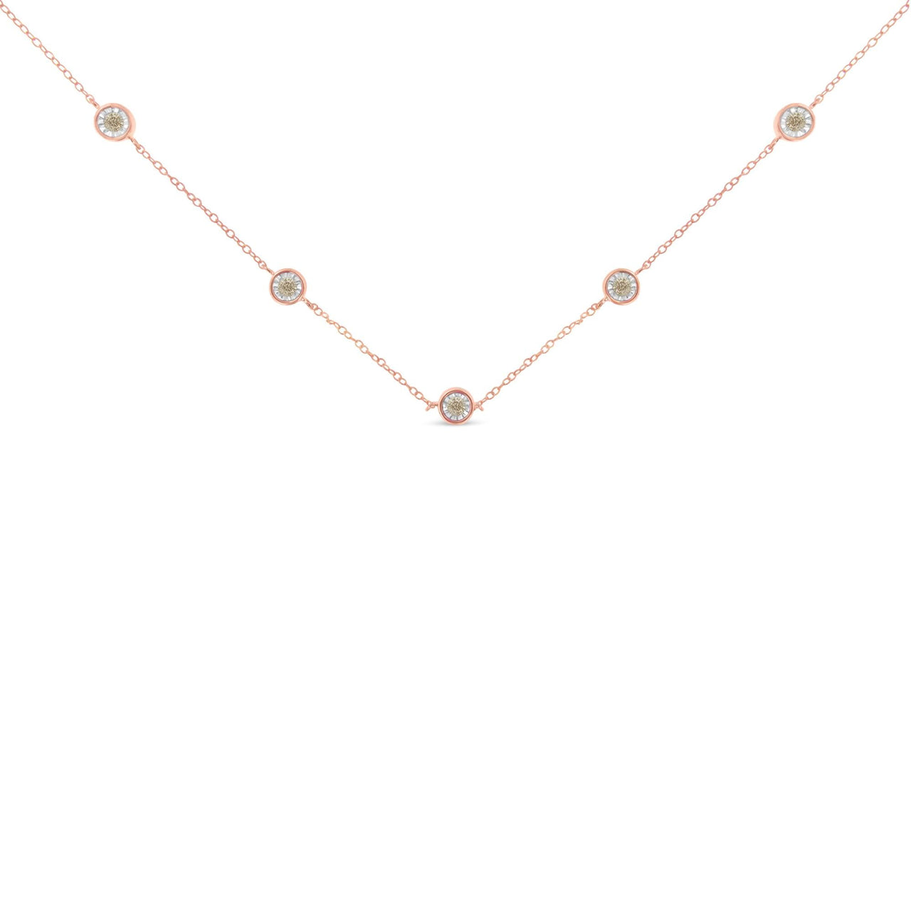 Sterling Silver Diamond Station Necklace (1/2 cttw, K-L Color, I2-I3 Clarity)