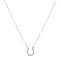 .925 Sterling Silver 1/4 cttw Diamond Horseshoe Necklace (I-J, I3)