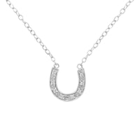 .925 Sterling Silver Diamond Accent Horseshoe U Shape 18