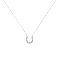 .925 Sterling Silver Diamond Accent Horseshoe U Shape 18