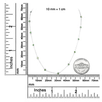 .925 Sterling Silver 1.00 Cttw Treated Green Round Bezel-Set Diamond 18