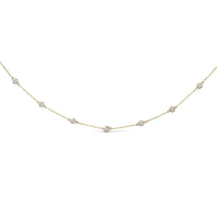 10K Gold Diamond Station Necklace (1 cttw, J-K Color, I1-I2 Clarity)
