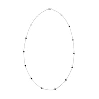 .925 Sterling Silver 1 Cttw Treated Fancy Black Diamond Station Necklace (I1-I2 Clarity) - 18” 