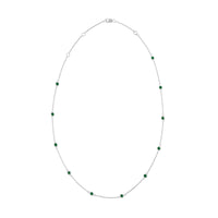 Sterling Silver Green Treated Diamond Station Necklace (1 cttw, Green Color, I1-I2 Clarity)
