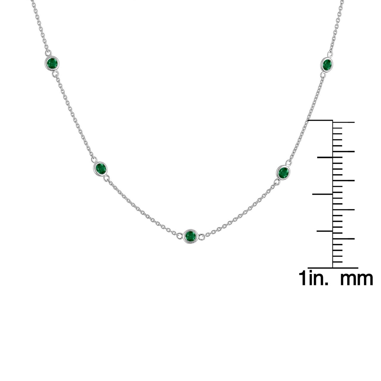 Sterling Silver Green Treated Diamond Station Necklace (1 cttw, Green Color, I1-I2 Clarity)