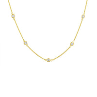 14K Gold Diamond Station Necklace (1 1/10 cttw, H-I Color, VS2-SI1 Clarity)