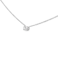 14K White Gold Lab Grown Oval Solitaire Diamond East West 18