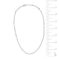 14K White Gold Bezel Set 1.00 Cttw Diamond 11 Station Necklace