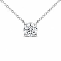 14K White Gold 1.00 Cttw Lab Grown Diamond Solitaire Pendant