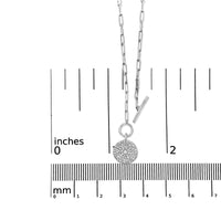 .925 Sterling Silver 3/8 Cttw Diamond Medallion with Toggle Bale Paperclip Chain Pendant Necklace (H-I Color, SI1-SI2 Clarity) - 18
