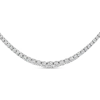 14K White Gold 10.0 Cttw Graduated Lab-Grown Diamond Tennis Necklace (F-G Color, VS2-SI1)  - 18