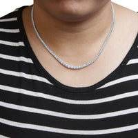 14K White Gold 10.0 Cttw Graduated Lab-Grown Diamond Tennis Necklace (F-G Color, VS2-SI1)  - 18