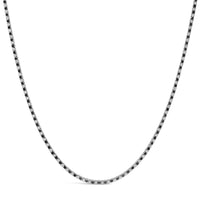 .925 Sterling Silver 7.0 Carat Alternating White and Black Diamond Tennis Necklace (Black/I-J Color, I2-I3 Clarity) - 16- 18