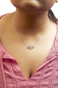 .925 Sterling Silver 1/2 Cttw Diamond Cross and Evil Eye 18